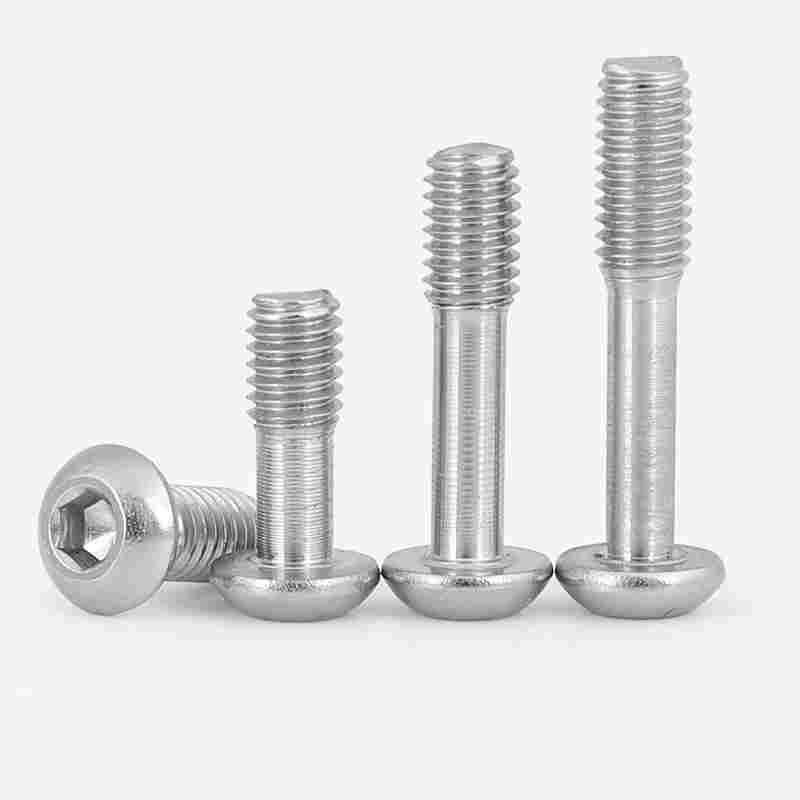 M3M4M5M6 304不锈钢圆头内六角不脱出半牙螺丝盘头松不脱螺钉