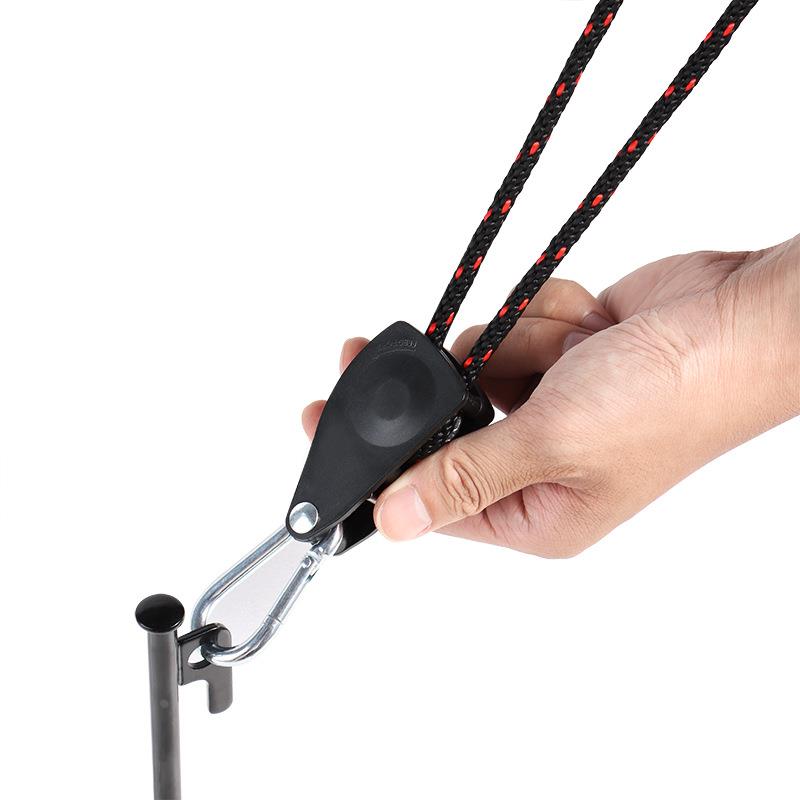 户外露营金属滑轮帐篷绳防风绳天幕延长绳紧绳器升降调节伞绳拉绳