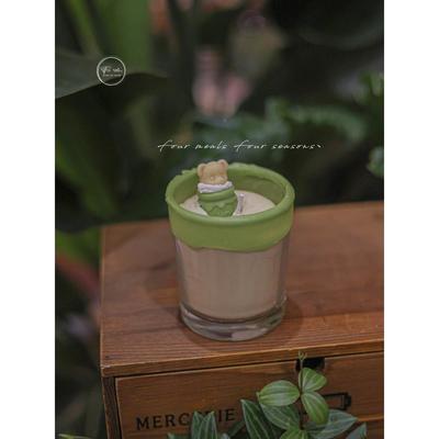 《月光》苔藓绿原创可爱森系田园风香薰蜡烛fourmealsfourseasons