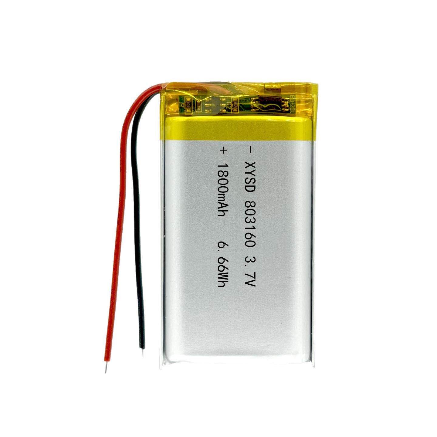 聚合物锂电池803160-1800mAh3.7V暖手宝点菜机电子秤监控摄像器 - 实物图