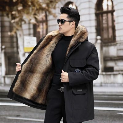 海宁皮草派克服男可拆卸内胆防寒