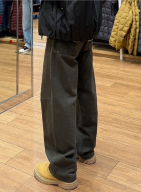2025春秋弯刀裤日系复古重磅直筒运动户外休闲裤男百搭潮牌阔腿裤