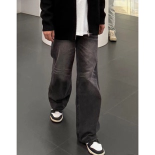 潮流宽松裤 2025新款 男士 高街直筒牛仔裤 子 男生美式