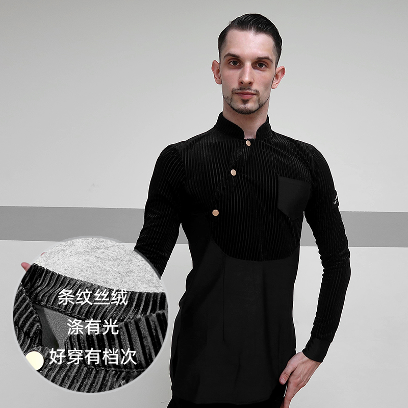 YJFY男士拉丁舞上衣摩登舞国标舞表演服长袖上衣练功服成人BY344|ruв категории движение/йога/фитнес/фанаты товаров, танец/аэробика/гимнастика, латинский танец, латинский танец. - от Buy2taobao.com для оказания профессиональной услуги покупки агента Taobao