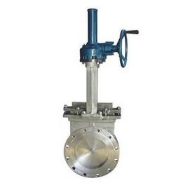 上海沪工阀门良工阀门不锈钢伞齿轮对夹刀型闸阀PZ573W-10P DN100图片