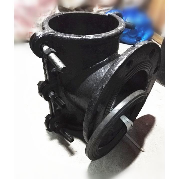 球磨铸铁法兰两合马鞍三通DN150*100 200管道抢修补漏器哈夫节300