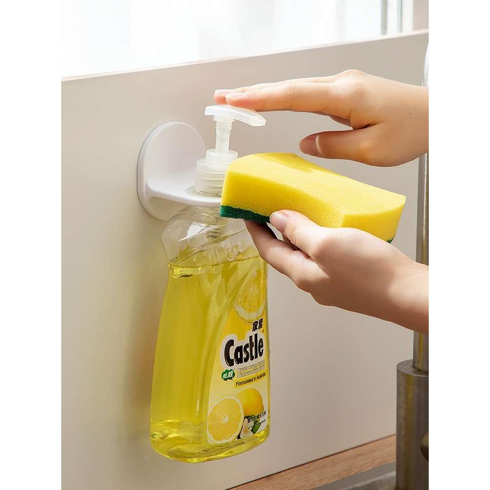 日本洗手液挂壁器厨房洗洁精免打孔浴室洗发水置物架沐浴露壁挂架