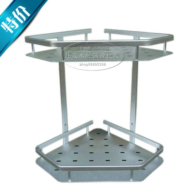 加厚实心双层单层铝角架浴室置物架太空铝转角架三角架厨房架托盘