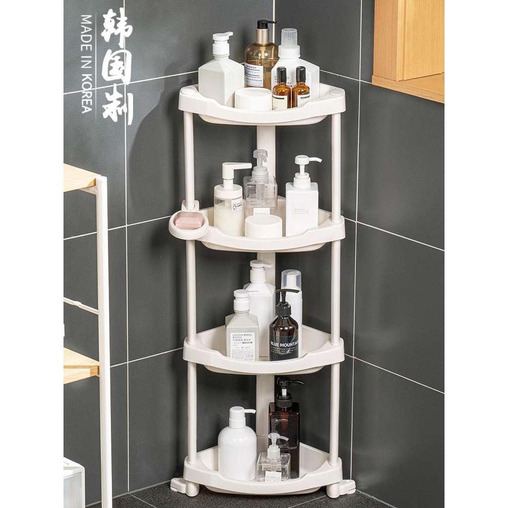 韩国进口收纳架 塑料三角架 浴室四层置物架 卫生间收纳架整理架