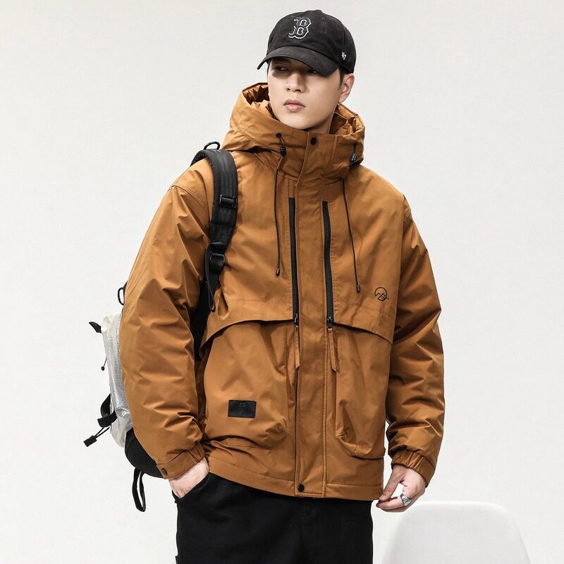 it Afternnaths潮牌！工装羽绒服男宽松大码短款保暖休闲连帽外套