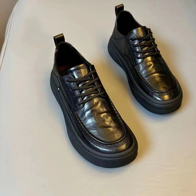 男鞋冬季加绒2025新款高档英伦商务正装男士休闲皮鞋结婚新郎真皮