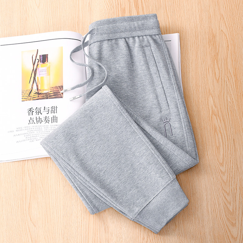 MAROLIO~高端柔软运动裤男女款秋冬加绒宽松束脚显瘦休闲百搭卫裤
