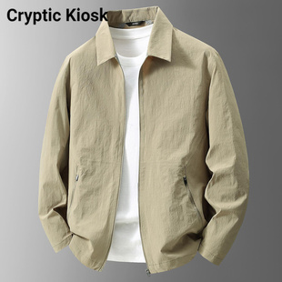 Cryptic Kiosk冰丝凉爽防晒衣男2025年秋季透气翻领男士夹克外套