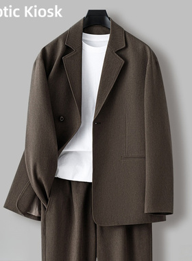 Cryptic Kiosk免烫抗皱西装套装男秋冬新款休闲宽松痞帅男士西服