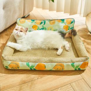 凉席幼猫沙发床垫子可拆洗狗窝泰迪比熊四季 猫窝夏季 通用宠物用品