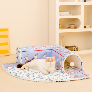 通用可拆洗封闭式 猫隧道猫窝四季 网红猫房子帐篷冬天保暖宠物用品