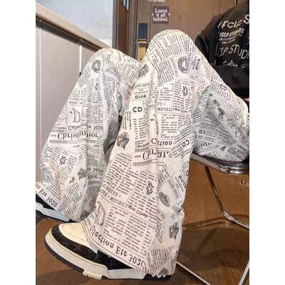 慵懒垂感灯芯绒休闲裤子男款秋季2025新款潮牌长裤宽松直筒阔腿裤