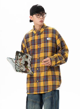 edge studio 边缘工作室原创百搭日系宽松长袖高品质春秋格子衬衫