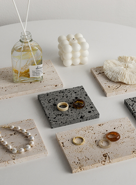 洞洞石垫ins风饰品陈列首饰展示台拍摄道具米黄色石垫子摆件拍照