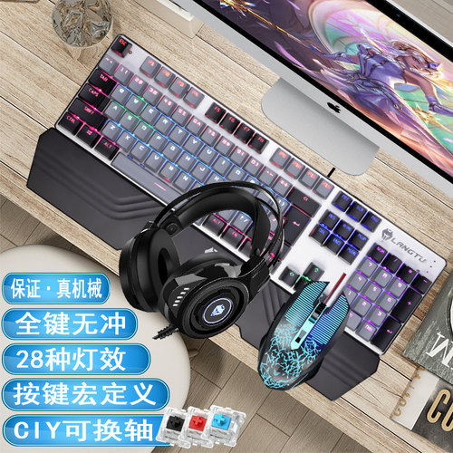鼠标套装游戏笔记本真机械键盘