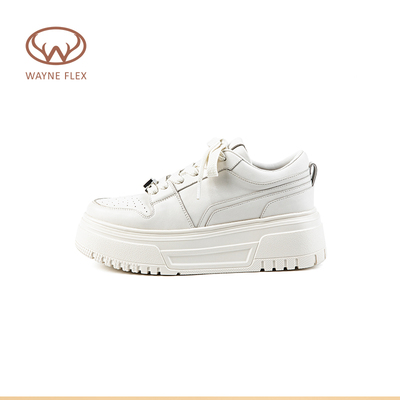 韦恩Wayne Flex厚底小白鞋女百搭增高显瘦松糕底休闲板鞋单鞋