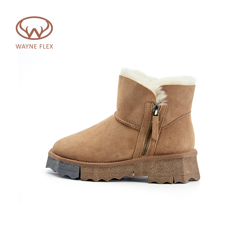 羊皮毛一体冬季防水防滑保暖棉鞋