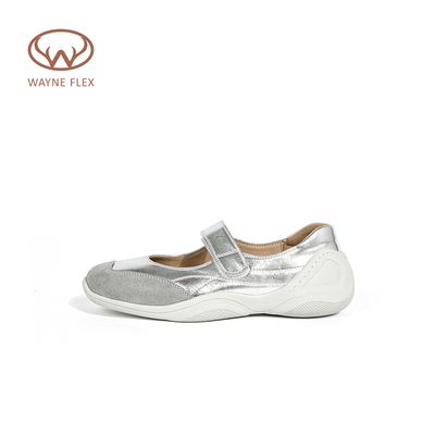 韦恩Wayne Flex经典时尚百搭复古玛丽珍气质魔术贴平底单鞋女