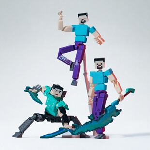 我的世界人偶关节人玩具3D打印格雷夫史蒂夫him战神之刃人仔套装