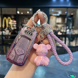 适用奥迪A6L钥匙套Q5L新款 A5车A4L壳A3扣Q3Q7保护A8包Q2L扣A7L女