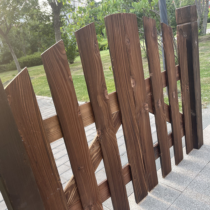 防腐木栅栏门庭院拱门院子门口木门围栏户外花园围墙碳化木门