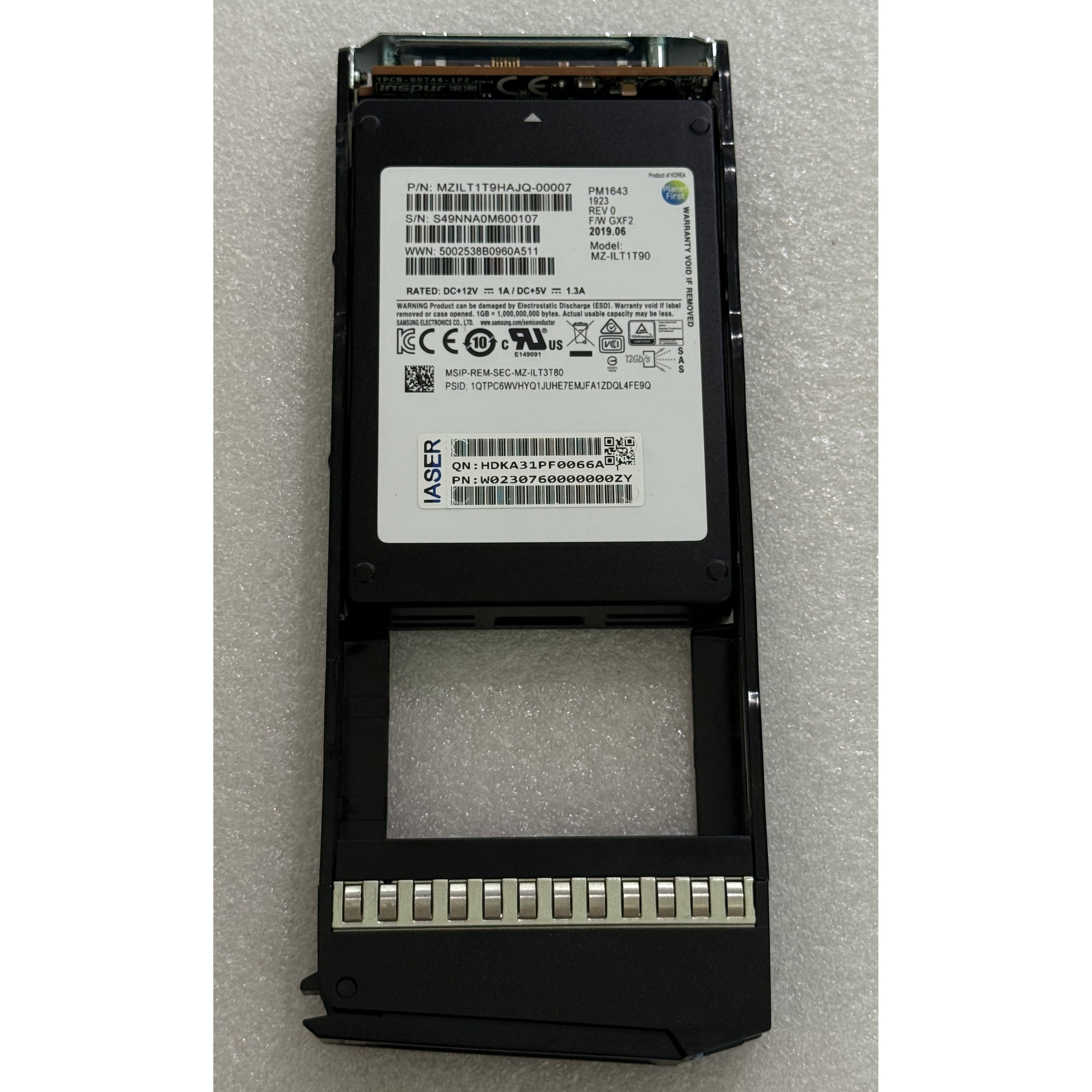 浪潮1.92TSASSSD固态存储硬盘