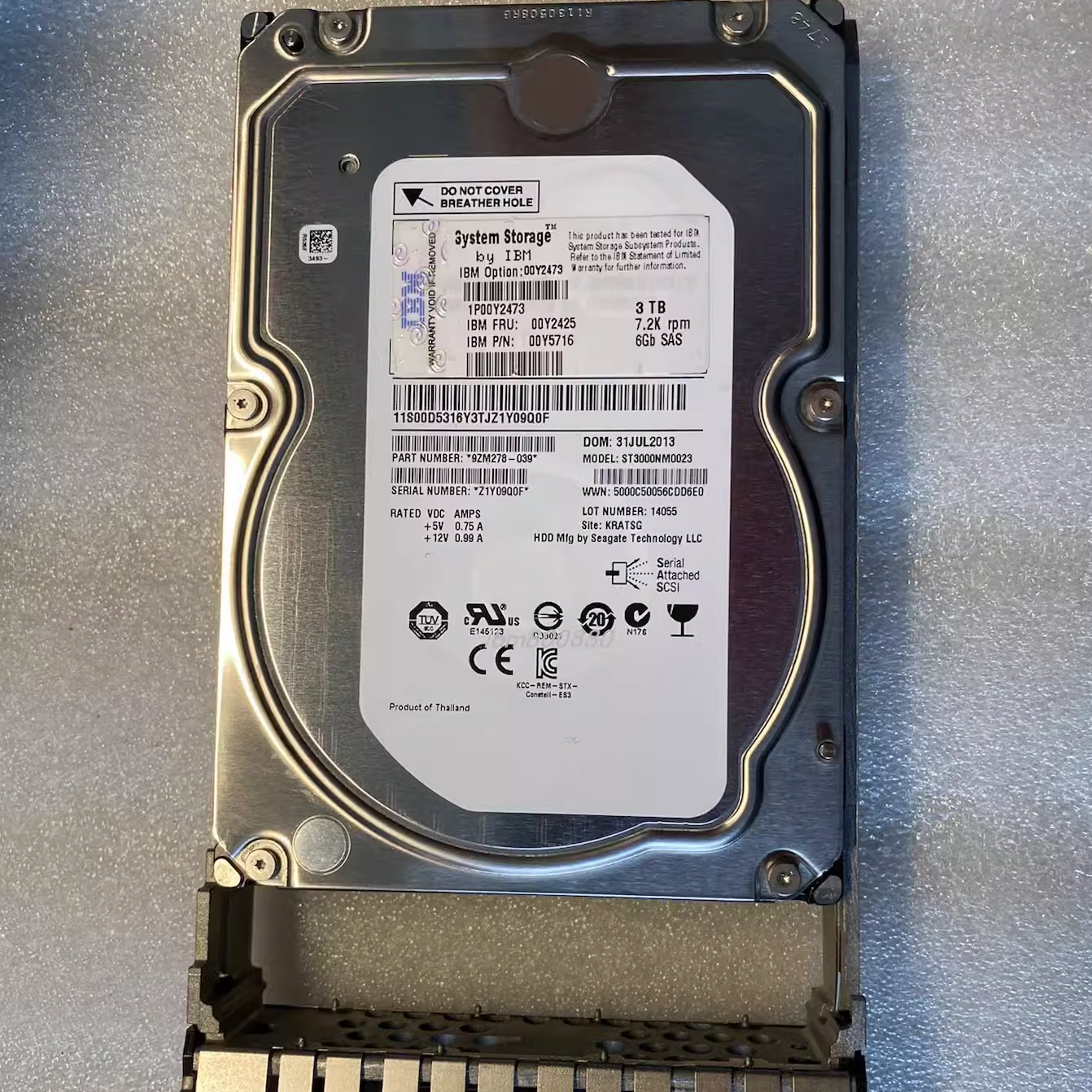 3T7.2KSASV3700存储硬盘