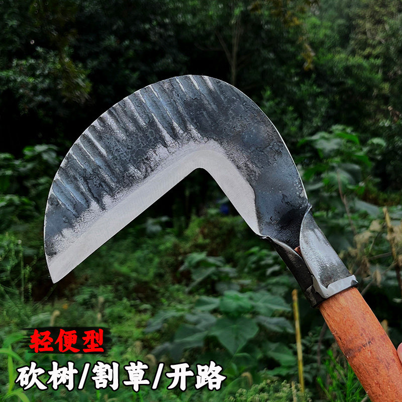 农用割草刀锰钢锻打砍柴刀农村户外老式手工镰刀砍树钓鱼割玉米秆