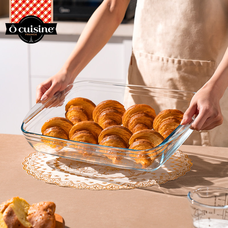 欧贵厨法国进口双耳玻璃烤盘微波炉烤箱专用大尺寸高端新款盘子,厨房/烹饪用具,烧烤盘,淘宝优惠券,粉丝福利购,淘宝优惠卷