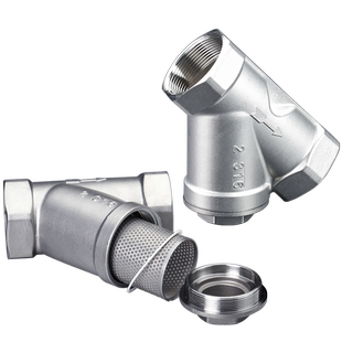 化工用耐酸碱304不锈钢y型过滤器316工业管道内螺纹双层滤网80目