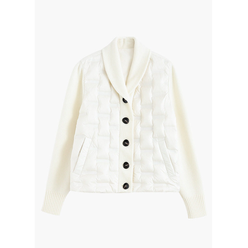 小香风v领长袖针织羽绒服女2025秋冬新款高级感90白鸭绒时尚外套,女装/女士精品,羽绒服,淘宝优惠券,粉丝福利购,淘宝优惠卷