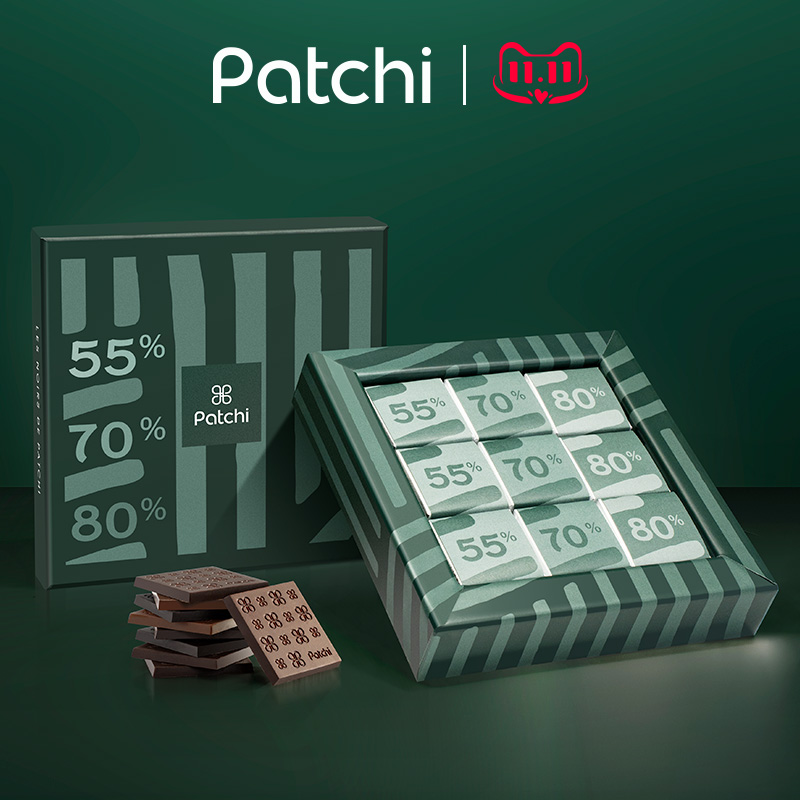 三种纯度黑巧克力patchi精致礼盒