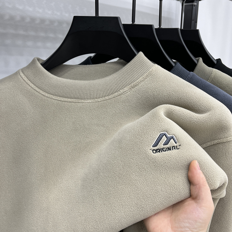 冬季加绒加厚双面奥粒绒打底衫