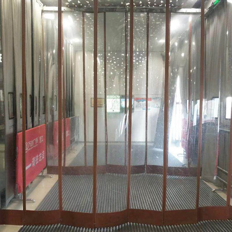 订做pvc磁铁自吸软门帘冬季挡风保温透明空调帘塑料磁性磁吸门帘