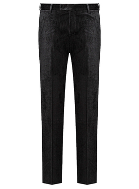 本派黑色灯芯绒西装裤男新款欧美简约修身坠感休闲西裤男商务正装