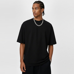 T恤男女嘻哈tee 重磅小领口街舞BBOY宽松纯色短袖 POCKET高街美式