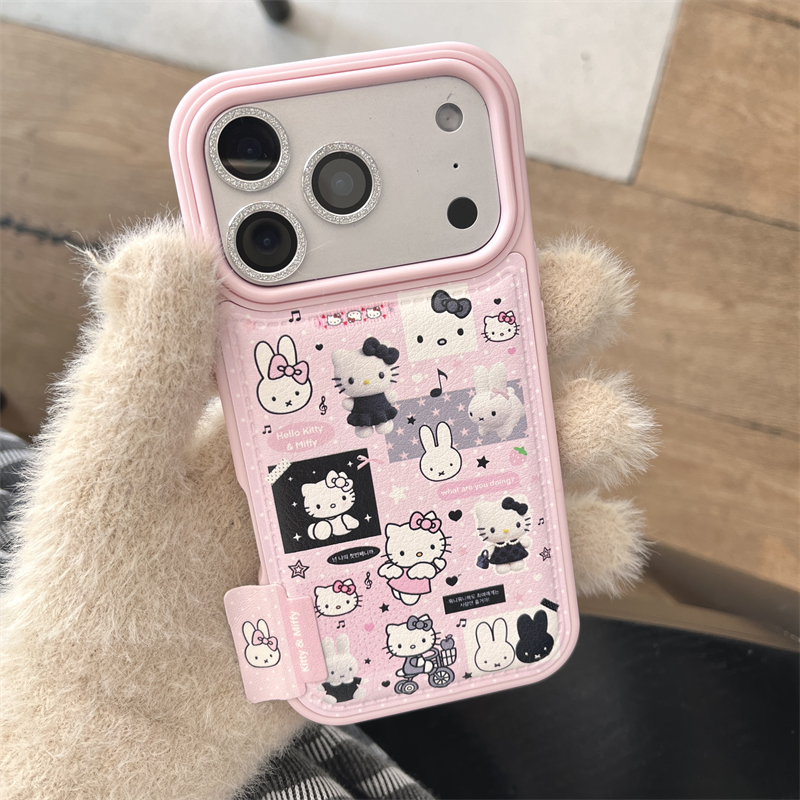粉色少女心兔子猫咪手机壳