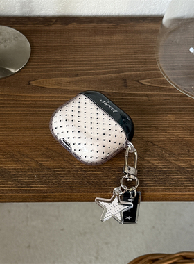 韩系ins可爱简约pro3半透黑色波点星星吊坠挂件airpods1/2代苹果无线蓝牙耳机套pro2新款少女3保护套4代防摔