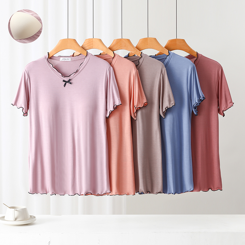 莫代爾短袖t恤女家居睡衣上裝