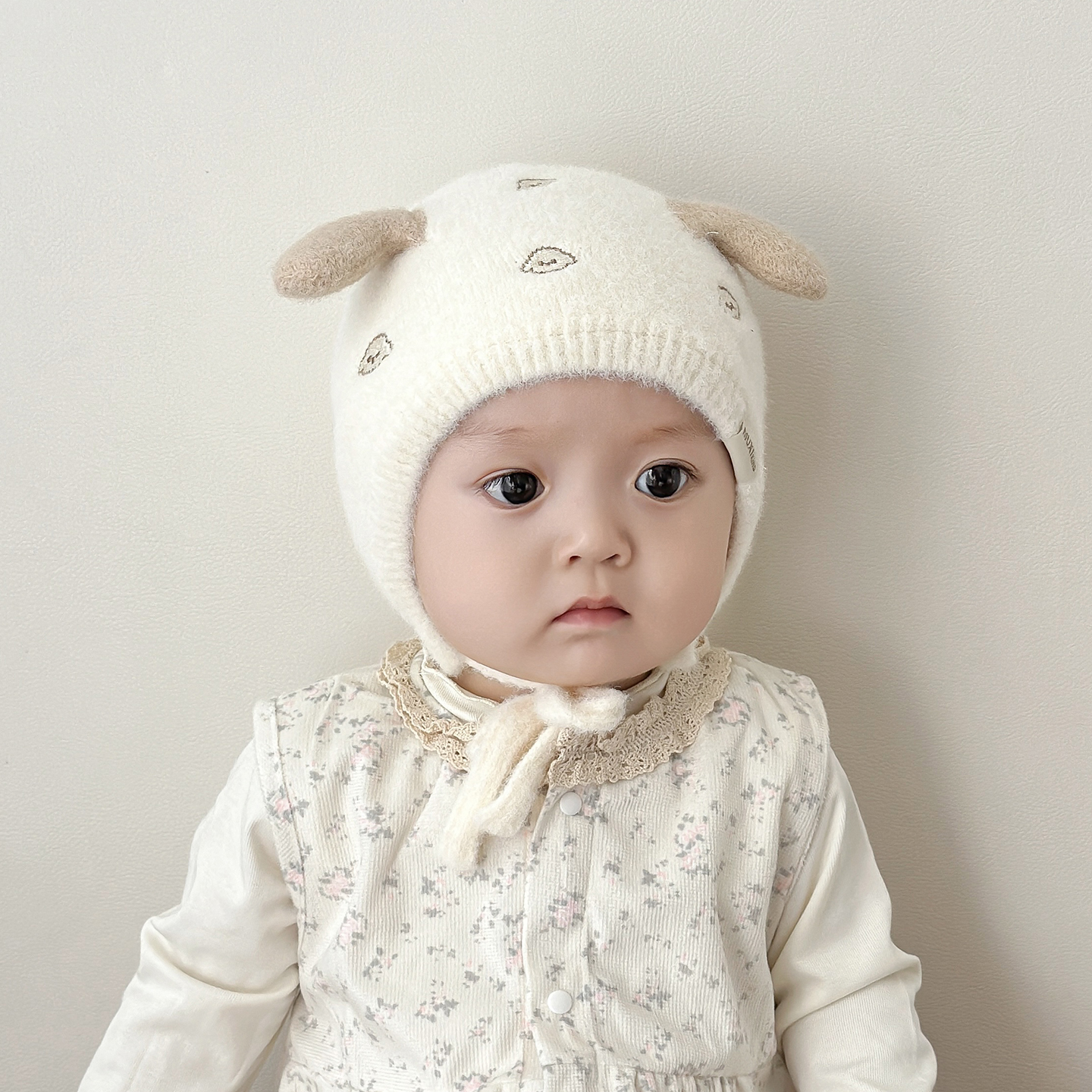 婴儿帽子宝宝护耳帽秋冬新生儿纯棉包头帽保暖套头帽婴幼儿毛线帽