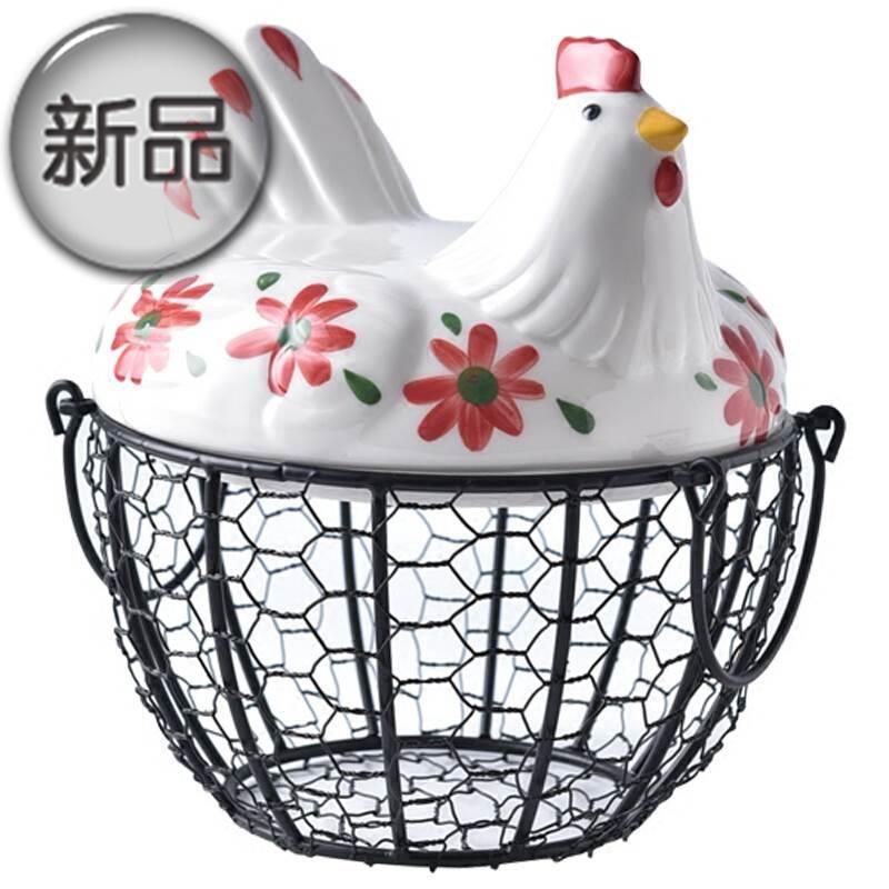 创意可爱陶瓷鸡蛋篮水果篮厨房装饰铁艺篮家用鸡蛋8收纳篮子 红色|msdalam kategori pinggan mangkuk, pinggan mangkuk, mangkuk buah-buahan/plat buah-buahan/bakul buah-buahan - dari Buy2taobao.com untuk memberikan perkhidmatan ejen Taobao profesional membeli