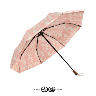 rabbituu【白桃】双层遮阳伞女防晒防紫外线雨伞礼物礼盒