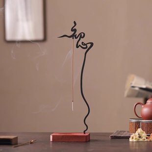 禅意倒挂式 线香香插底座香炉创意家用室内茶桌熏香摆件香座点香座