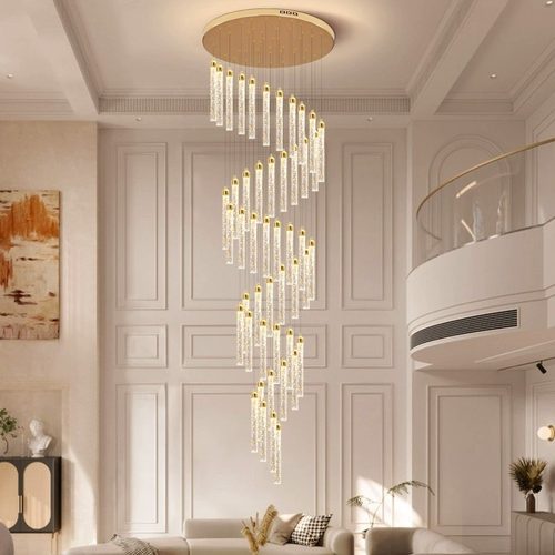 复式楼loft公寓旋转楼梯灯长吊灯