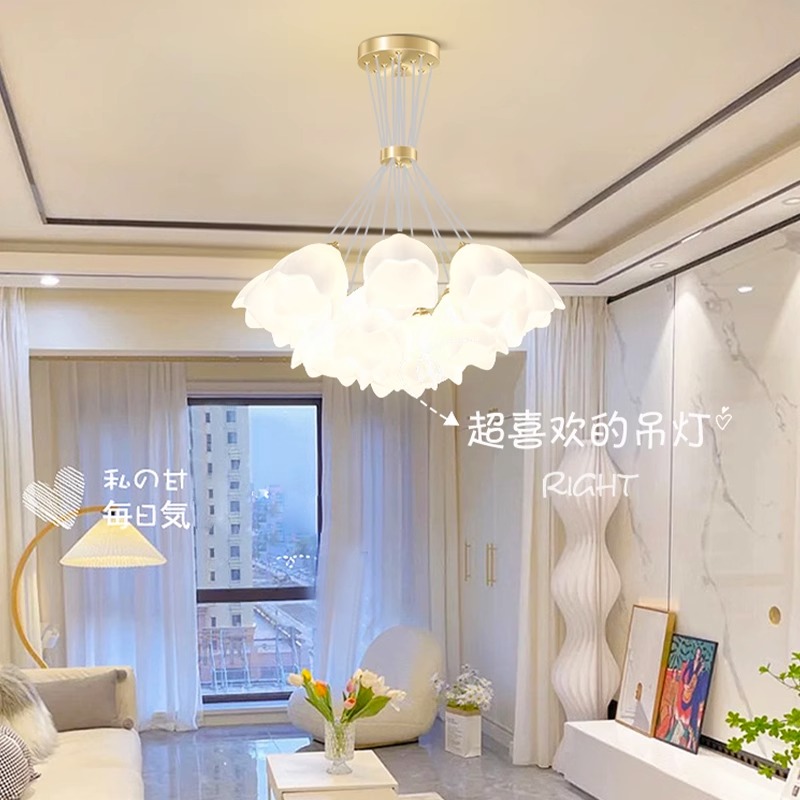 法式奶油风卧室创意温馨浪漫玫瑰花餐厅吊灯主卧室儿童房客厅吊灯